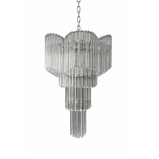 2010s Mid-Century Modern “Décò-Inspired Murano Glass Sputnik Chandelier – Italian ‘Quadriedro Spyral’ Design” For Sale - Image 5 of 6