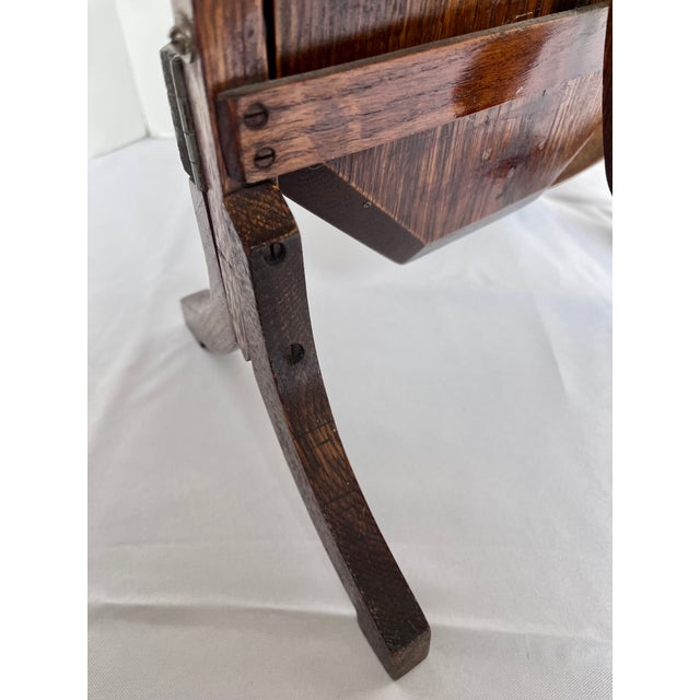 Antique Edwardian Quartersawn Oak 3-Tier Folding Cake Stand For Sale - Image 16 of 16