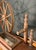 Vintage Decorative Tabletop Wooden Spinning Wheel Planter For Sale - Image 10 of 12