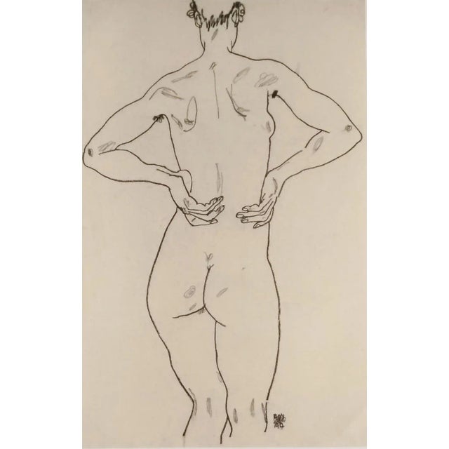 After Egon Schiele, Weiblicher Rückenakt, Original Lithograph For Sale - Image 5 of 5