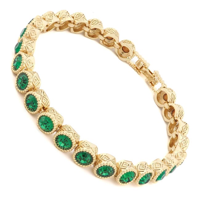 Early 21st Century Emerald Tennis Mystic Bracelet For Sale - Image 5 of 10