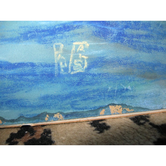 Early 20th Century Nautical Seascape Pastel Drawing, Framed For Sale - Image 4 of 5