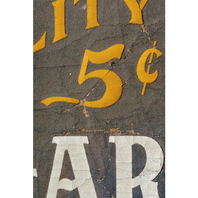 Textile Early 20th Century Tobacco Girl Cloth Advertising Banner For Sale - Image 7 of 10