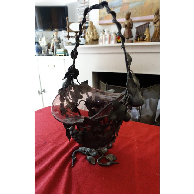 Vintage Art Deco Glass and Forged Metal Cup, 1920s For Sale - Image 4 of 7