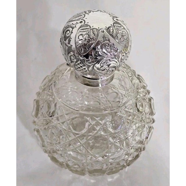 Antique Art Nouveau Cut Glass Scent Bottle from Henry Bushell & Co, Birmingham, 1902 For Sale - Image 11 of 18