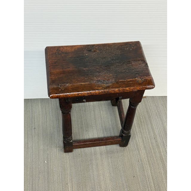 18th Century Antique English Oak Joint Stool For Sale - Image 4 of 11