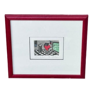 Vintage Framed Bill Bryson Print “Learn by Heart” For Sale