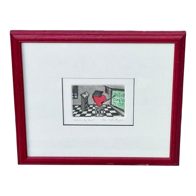 Vintage Framed Bill Bryson Print “Learn by Heart” For Sale
