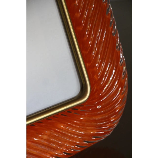Orange Twisted Murano Glass and Brass Photo Frame, 2000s For Sale - Image 11 of 15