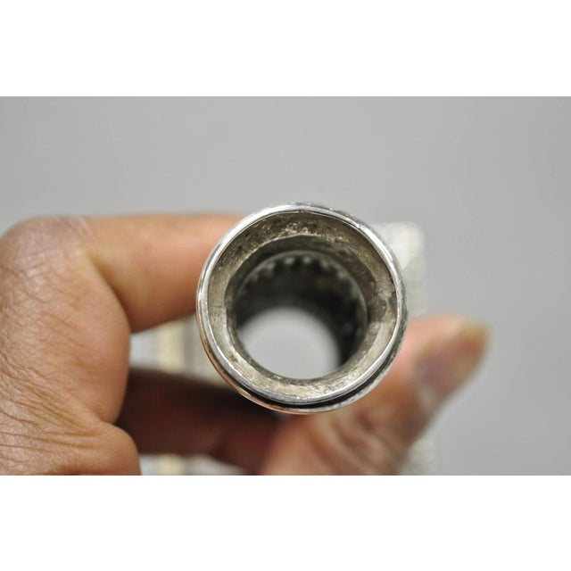 Vintage English Regency Silver Plated Classical Column Small Candlesticks - Pair For Sale - Image 9 of 16