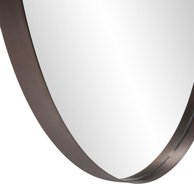 Steele Brass Round Mirror For Sale In Chicago - Image 6 of 9