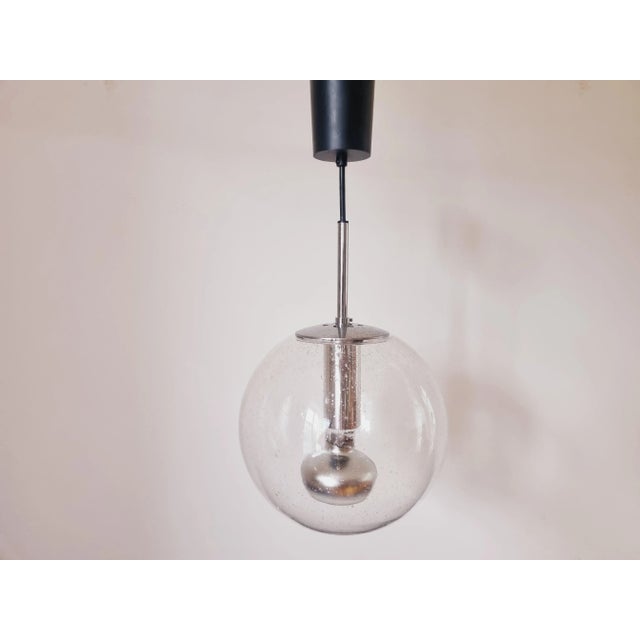1970s Mid-Century Bubble Glass Globe Pendant attributed to Glashütte Limburg, Germany, 1970s For Sale - Image 5 of 13