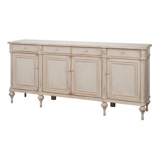 French Provincial White Painted Buffet Sideboard For Sale