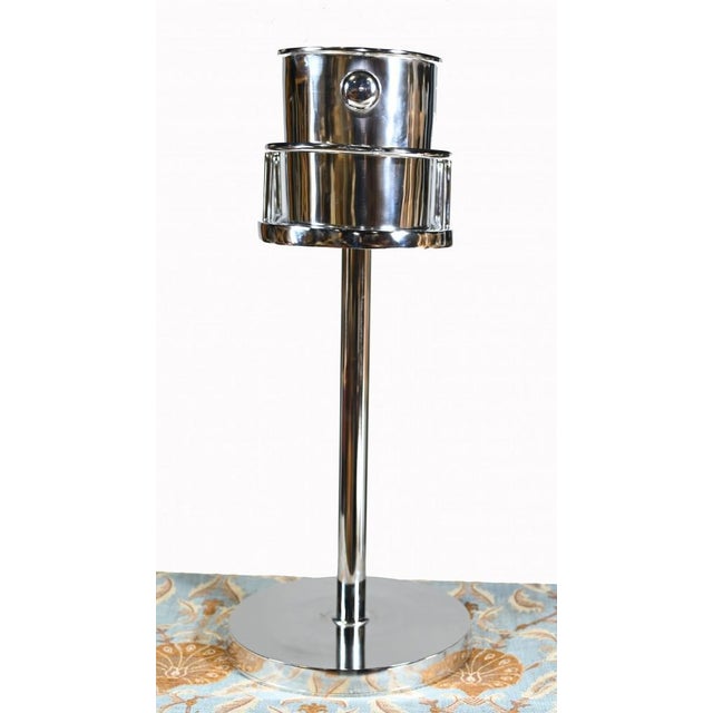 Art Deco Silver Plate Champagne Cooler Wine Stand For Sale - Image 6 of 8