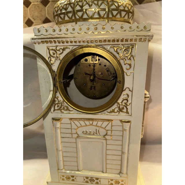 19th Century French Orientalist Porcelain Clock For Sale - Image 9 of 11