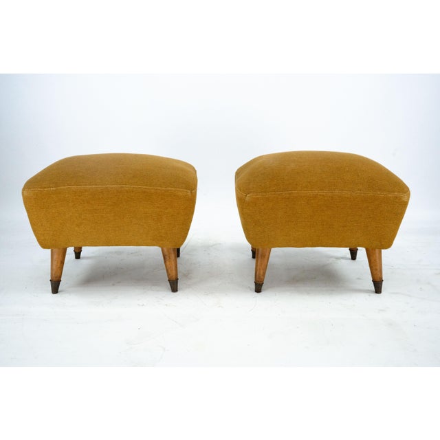 Mid-Century Italian Ottomans in the style of Gio Ponti, Italy, 1950s, Set of 2 For Sale - Image 11 of 14
