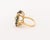 Metal Modernist 14k Yellow Gold Sapphire Diamond Ring For Sale - Image 7 of 9