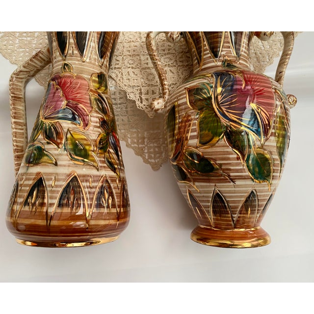 Hand-Painted Ceramic Vases from H. Bequet, Belgium, 1960s, Set 2 For Sale - Image 4 of 8