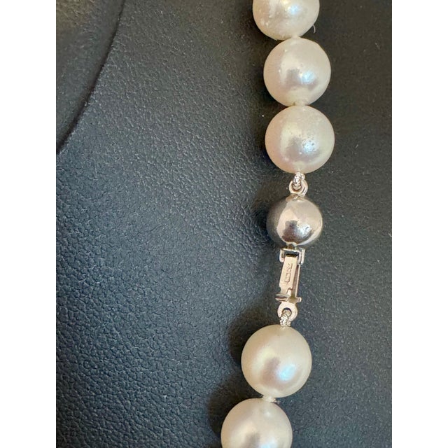Vintage Cultured Akoya Pearl Necklace Length 17" , 18 Karat White Gold Clasp For Sale - Image 4 of 18