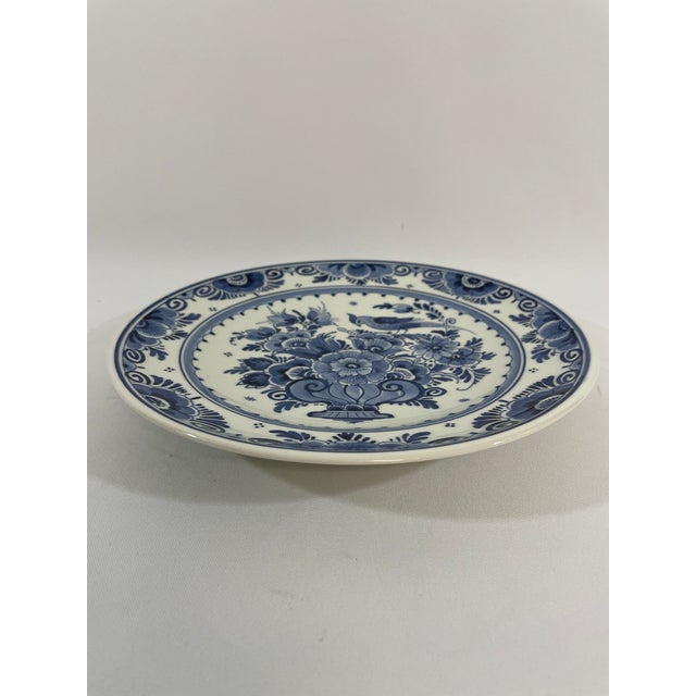 Mid 20th Century Vintage Mid 20th Century Blue and White Faience Delft Plate For Sale - Image 5 of 13