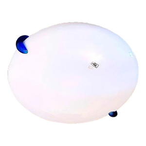 Wide White Murano Flush Mount, Italy 1980's