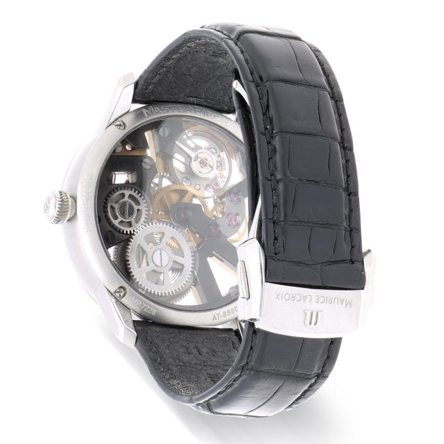 Maurice Lacroix Masterpiece Mp7228 Gold-Tone Skeleton Dial Watch For Sale - Image 9 of 15