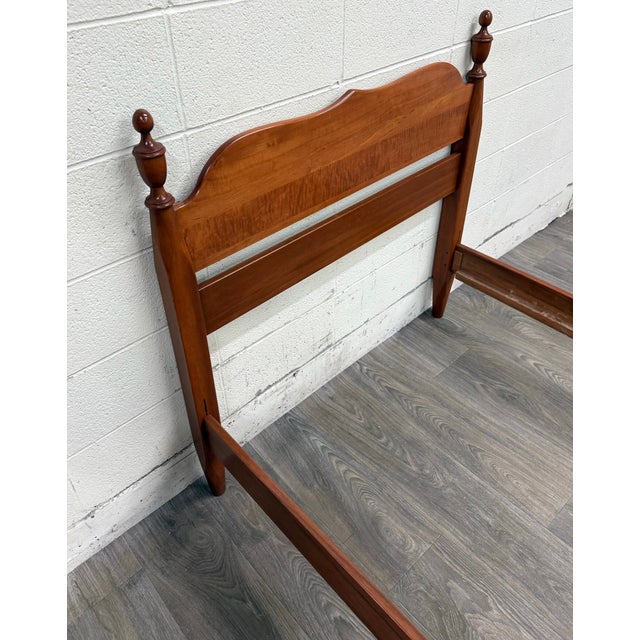 Vintage Twin Size Federal Style Empire Style American Tiger Maple Bed For Sale - Image 4 of 10