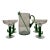 Vintage Mexican Handblown Glass Cactus Margarita Service Set - Set of 6 For Sale