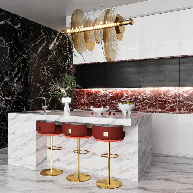 Gold Cluedo Counter Stool by HOMMÉS Studio For Sale - Image 8 of 11