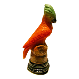 Rare Original Tiffin Art Deco Glass Parrot Table Lamp Circa 1930s