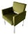 1970s Mid Century Armchair Upholstered in Green Velvet in the Style of Knoll For Sale