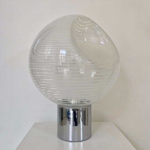 Mid-Century Modern Vintage Corba Glass Table Lamp by Gino Vistosi for Vistosi, 1960s For Sale - Image 3 of 18