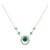 Metal 1.63 Ct Beaded Emerald Halo Diamond Chain Necklace in 18k Solid Gold For Sale - Image 7 of 12