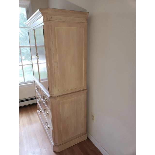 Transitional 1990s Drexel Heritage Corinthian Collection Olive Burl Wood Finish Storage Cabinet For Sale - Image 3 of 7