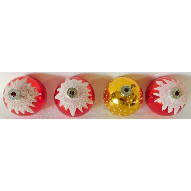 Vintage West Germany Red & Gold Snowcap Polka Dot Mercury Glass ...
