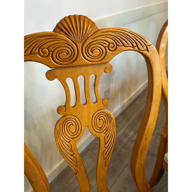Wood Set of 6 Vintage Universal Furniture Queen Anne Dining Chairs For Sale - Image 7 of 12