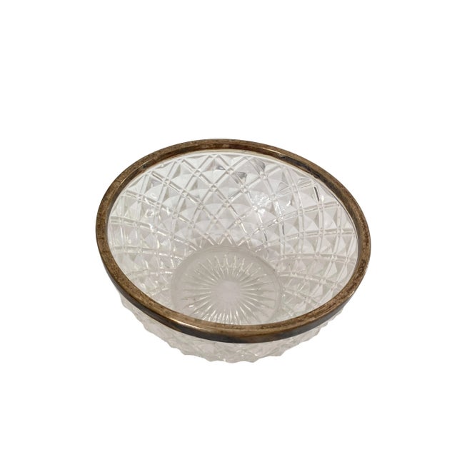 Art Deco Crystal and Gilded Brass Salad Bowl, 1930s For Sale - Image 3 of 6