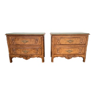 Mid 20th Century Pair of French Provincial Heritage Nightstands For Sale
