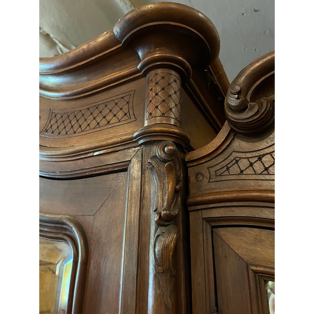 Antique French Walnut Three Door Armoire For Sale In Boston - Image 6 of 17