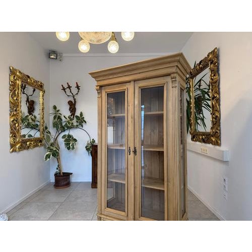 Farmhouse Display Cabinet in Natural Wood For Sale - Image 5 of 14