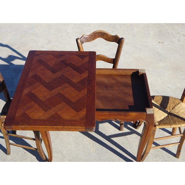 Brown Louis XV Oak Folding Table, 1950s For Sale - Image 8 of 18