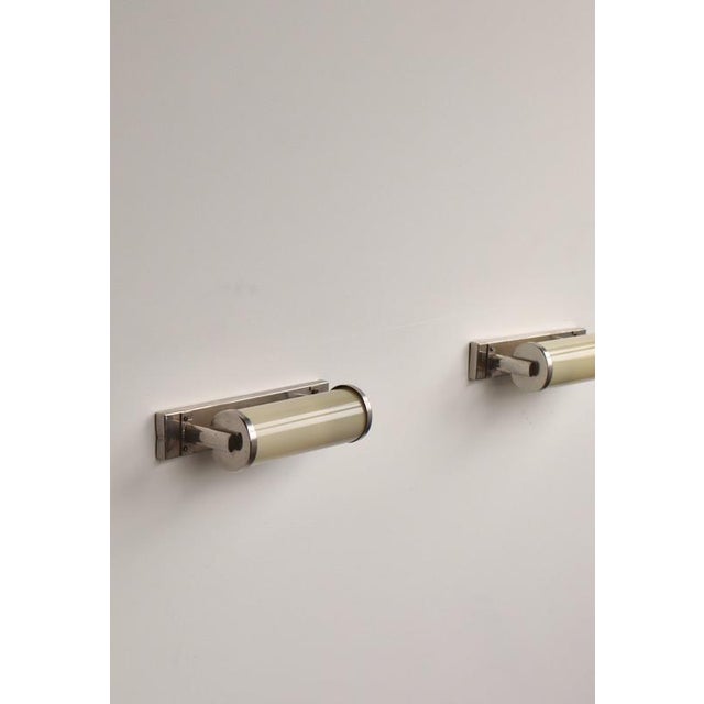 Art Deco Chrome and Opaline Glass Wall Lamps from Asea, Sweden, 1930s, Set of 2 For Sale - Image 3 of 15