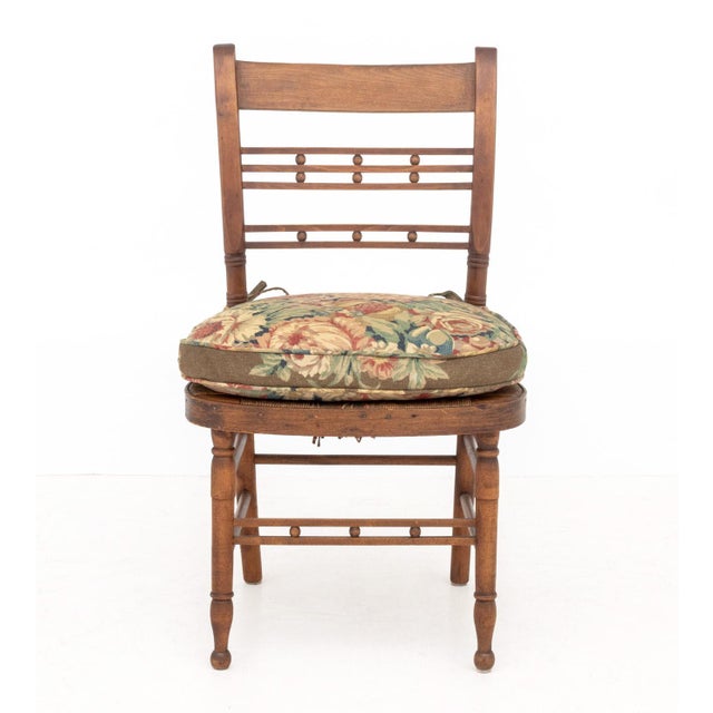 American Rush Seat Ladderback Side Chairs, 3 For Sale - Image 4 of 9