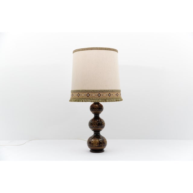 Very Rare Green Ceramic Table Lamp Base from Kaiser Leuchten, Germany 1960s - The lamp need 1 x E27 Edison screw fit bulb,...