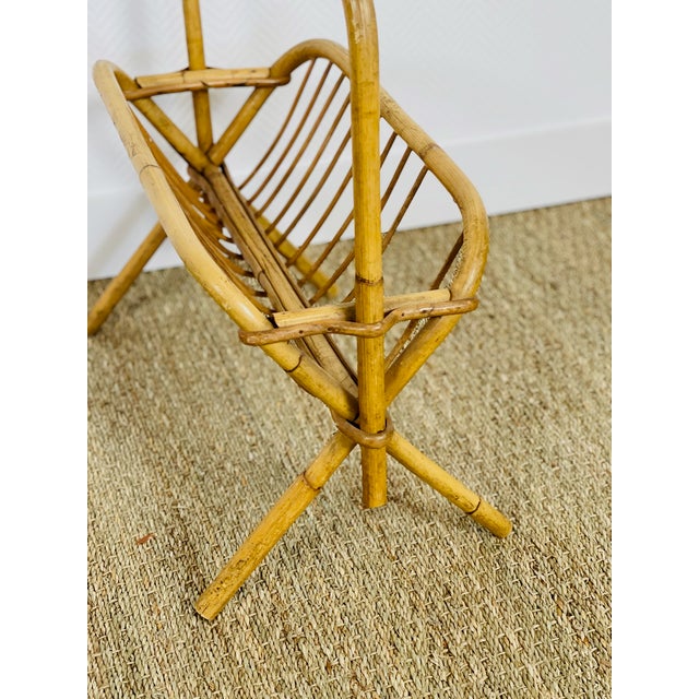 Vintage Rattan Magazine Rack, 1960s For Sale - Image 10 of 11