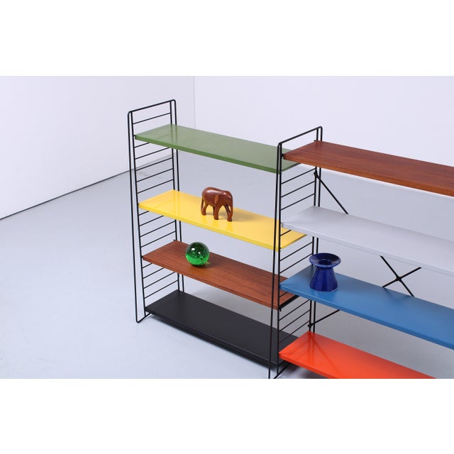 Tomado Modular Colored Metal Floor Rack by A. D. Dekker for Tomado, 1950s, Set of 12 For Sale - Image 4 of 17