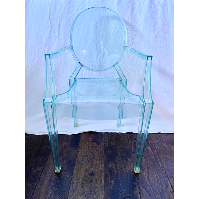 Adorable kids Lou Lou ghost chair by Kartell. Beautiful light green color. Originally designed by Philippe Starck. Gently...