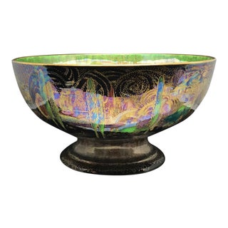Antique Early 20th Century Wedgwood Poplar Tress, Woodland Elves Fairy Land Lustre Punch Bowl For Sale