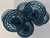 Vintage Aquamarine Honeycomb Champagne Coupes- Set of Six For Sale - Image 9 of 13