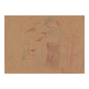 1930s Helen Malta Philadelphia Zoo Drawing